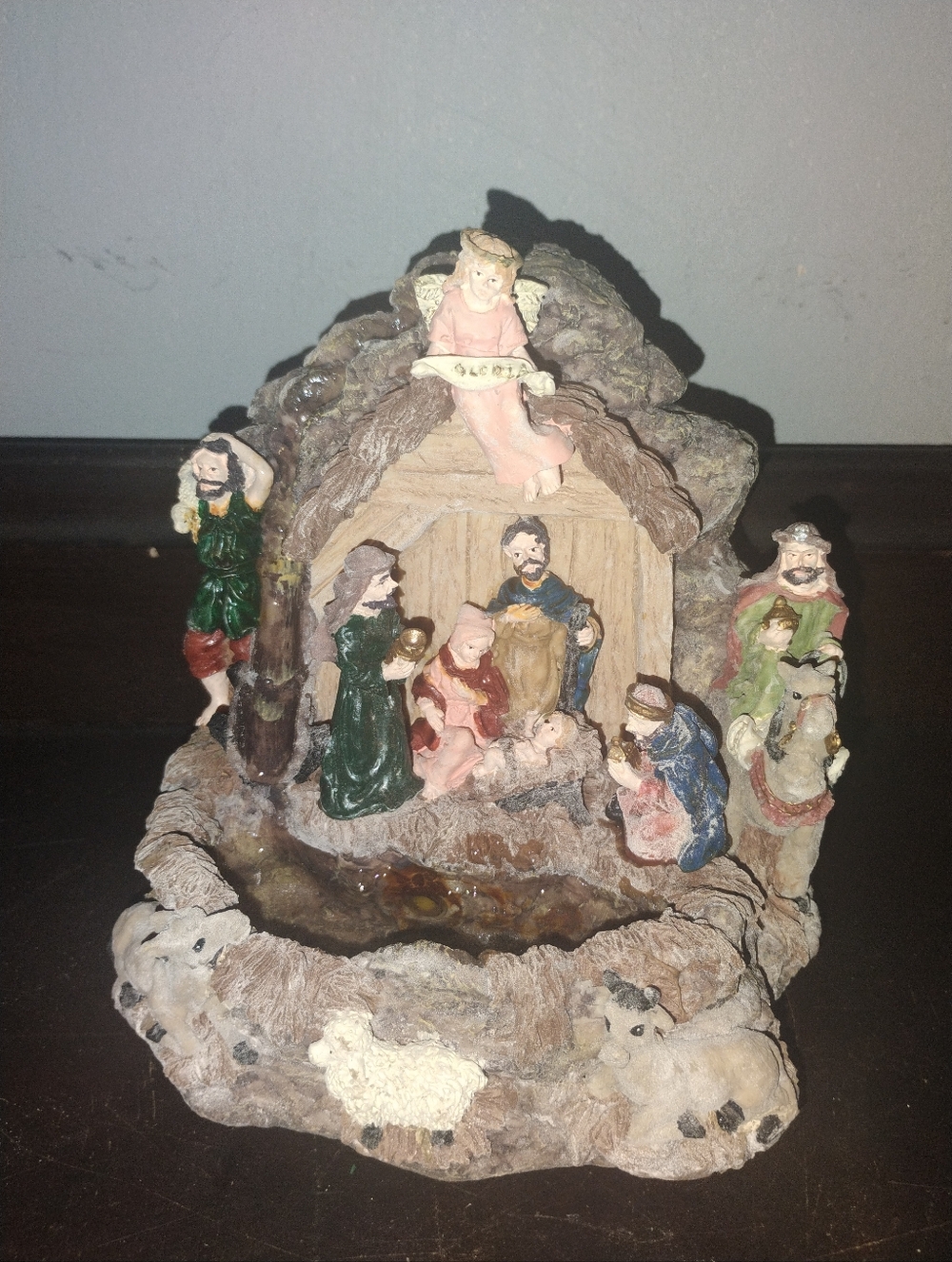 "Peace to the World" Detailed Nativity Fountain Figurine